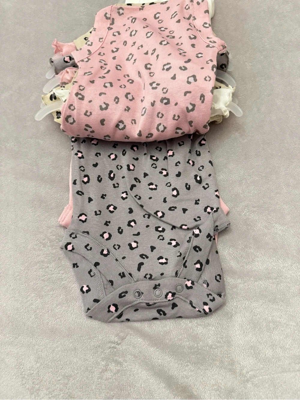 Bundles Baby Place Baby Girl 5 Pack Bodysuits Newborn 7 lbs Leopard Ruffle NWT